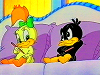 Bild: Daffy und Melissa hecken einen Streich aus.
