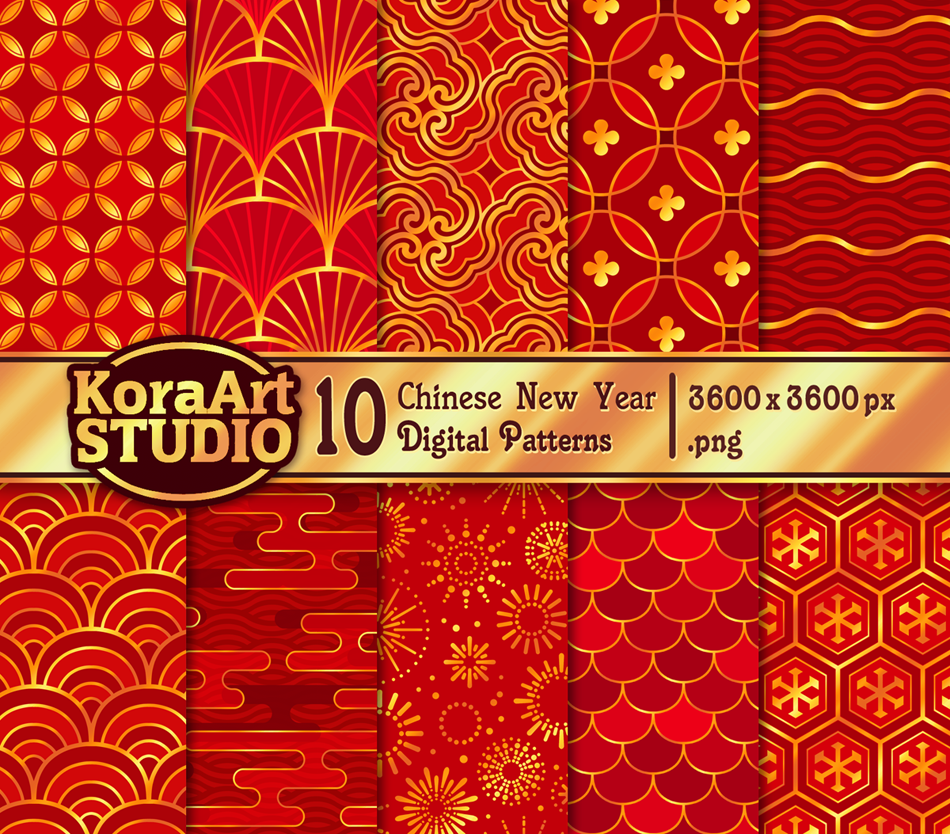 Chinese New Year Pattern Pack by Kakiwa