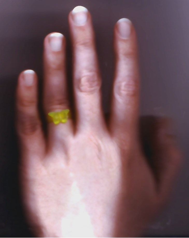 Wearing a Kinder Surprise Butterfly Ring by Ewxep