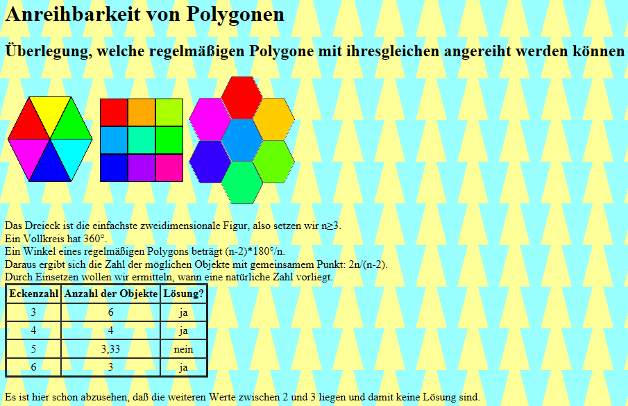 Anreihbarkeit von Polygonen